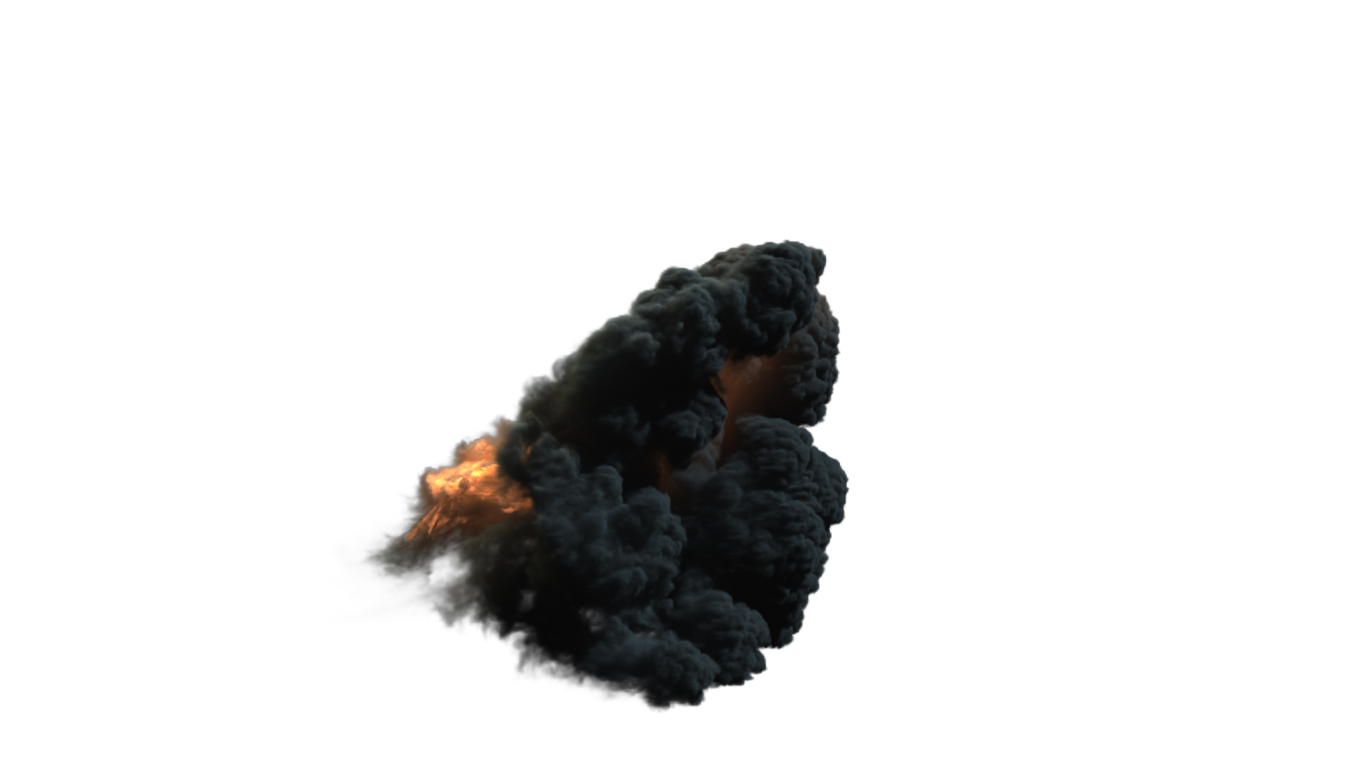 震撼爆炸火焰烟雾透明通道视频的预览图