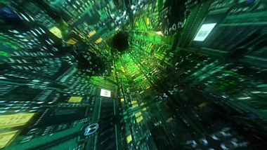 绿色隧道空间穿梭动态背景视频的预览图