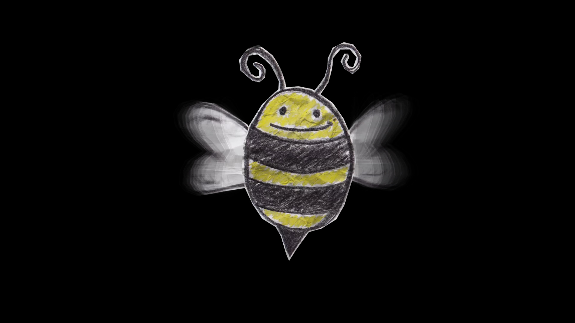 卡通可爱纸片蜜蜂飞翔动画透明通道视频的预览图
