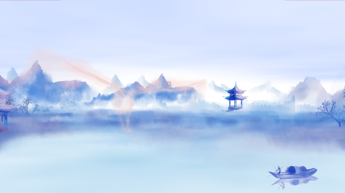 中国风飞鸟蓝色水墨画动态背景视频的预览图