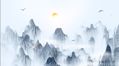 中国风水墨山水动态背景视频的预览图