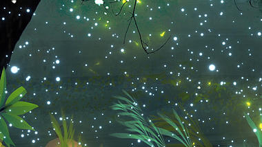 唯美森林萤火虫AE粒子动态背景视频的预览图