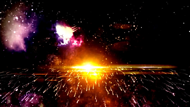 大气火光粒子散射震撼片头背景视频的预览图