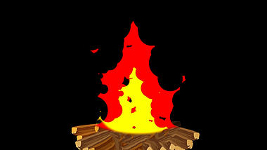 卡通篝火火焰燃烧mg动画视频的预览图