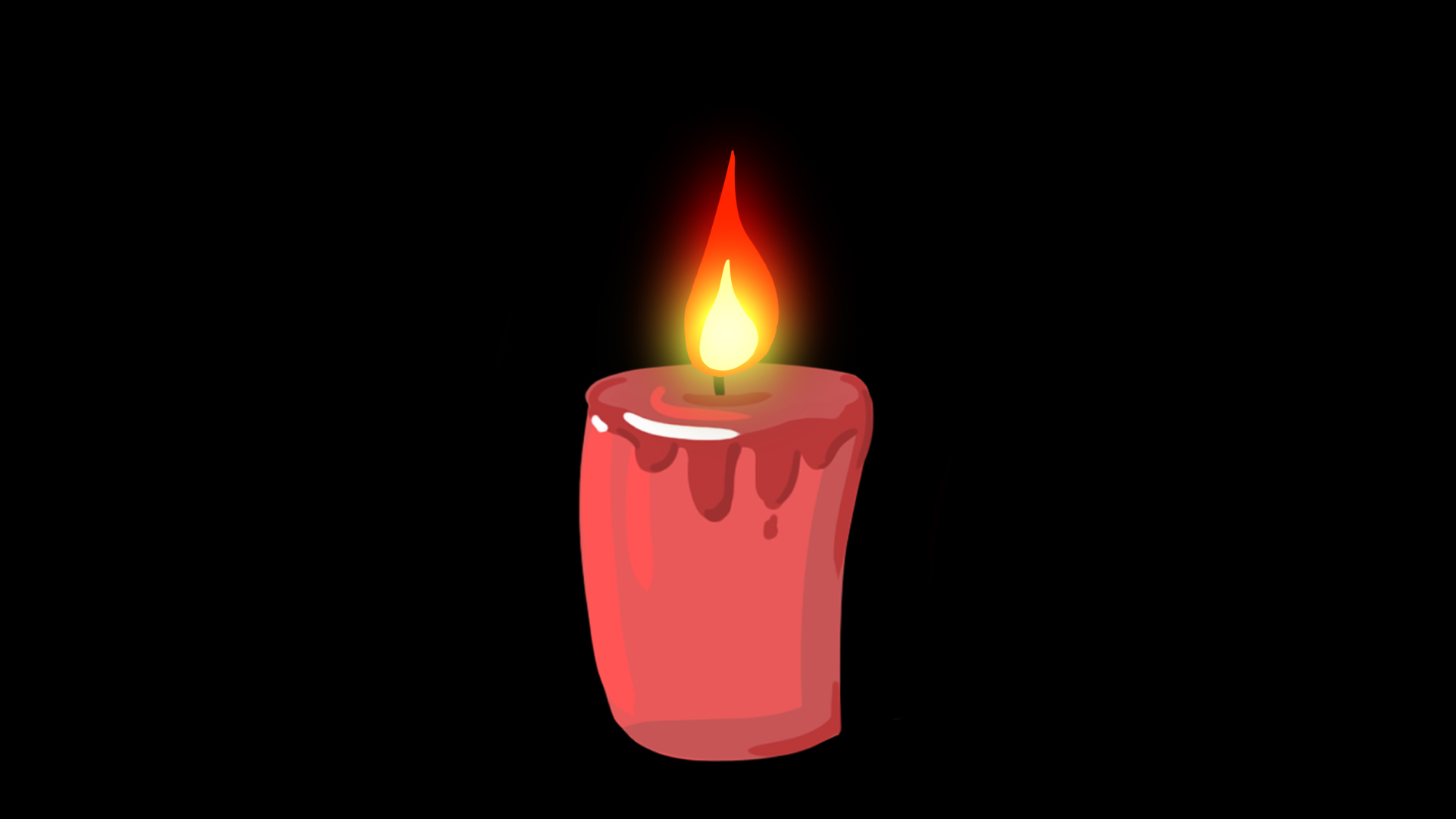 卡通红色蜡烛燃烧动画透明通道视频的预览图