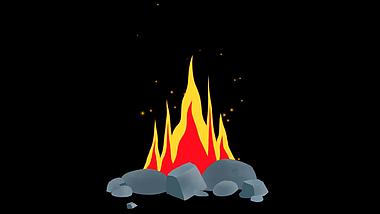 篝火火焰燃烧卡通动画视频的预览图