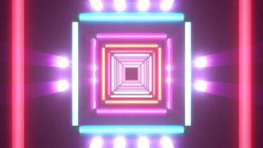 多彩霓虹灯条方形循环背景视频的预览图