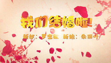 中国风古典红色花瓣婚礼开场片头视频的预览图