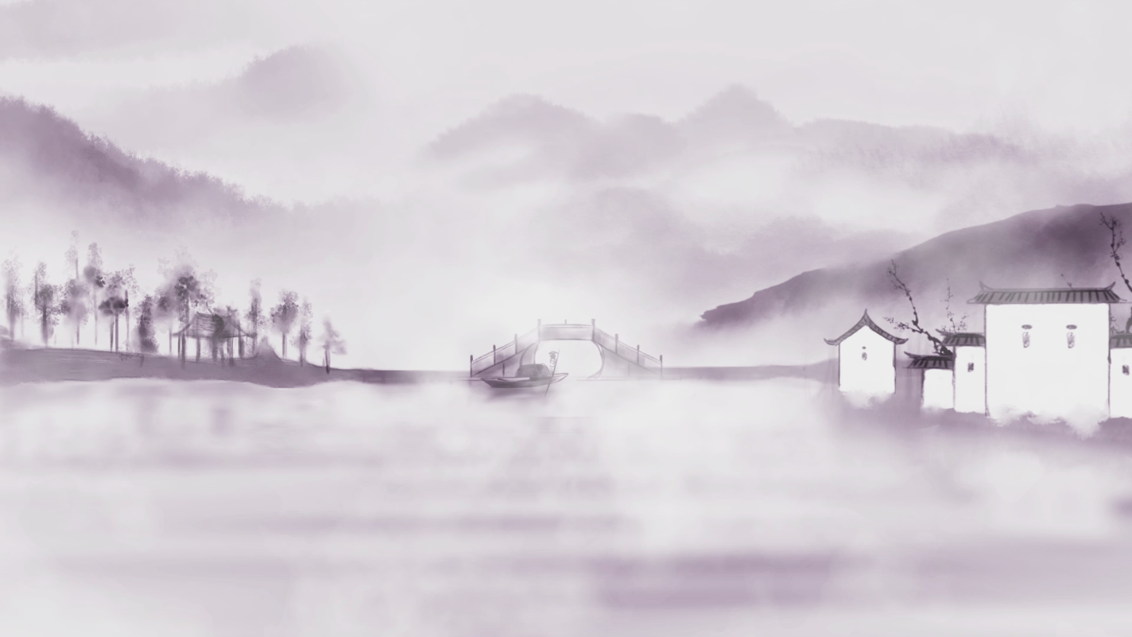 中国唯美风水墨背景视频视频的预览图