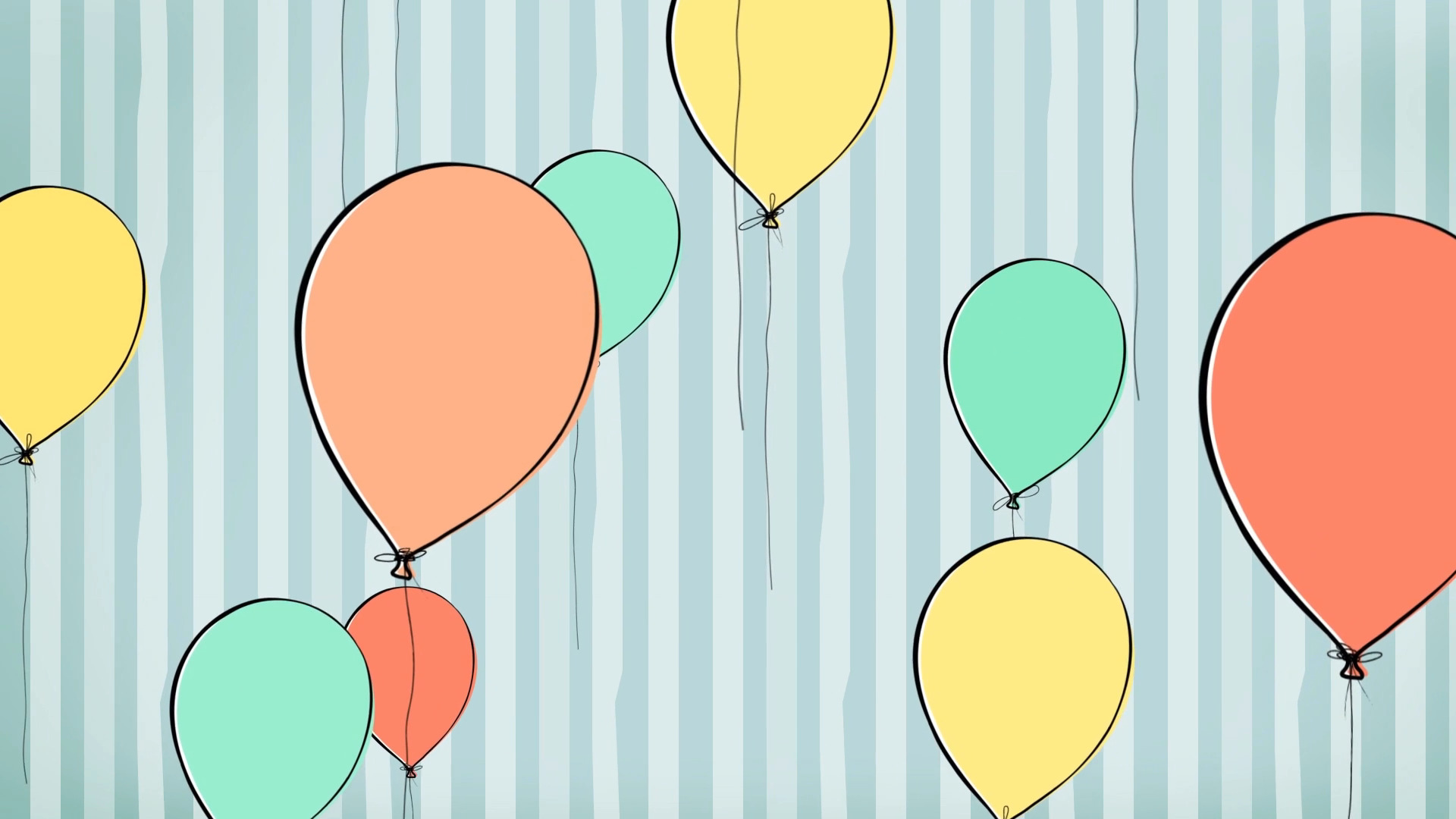 无缝循环卡通气球上升动态背景视频的预览图