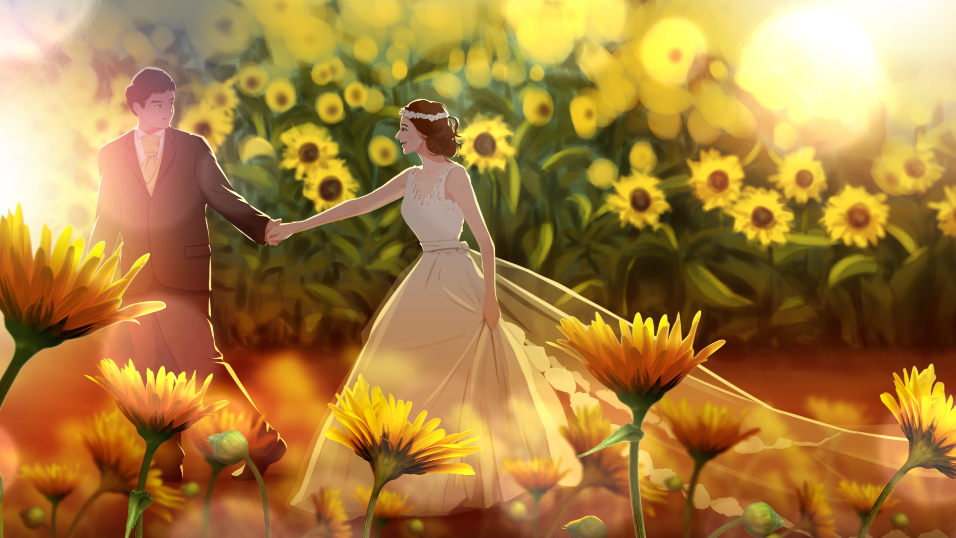 唯美夏日阳光花朵装饰相册视频的预览图