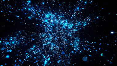 时尚蓝色粒子空间动态背景视频的预览图