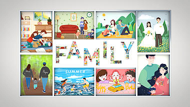 温馨家庭相册照片墙展示视频的预览图
