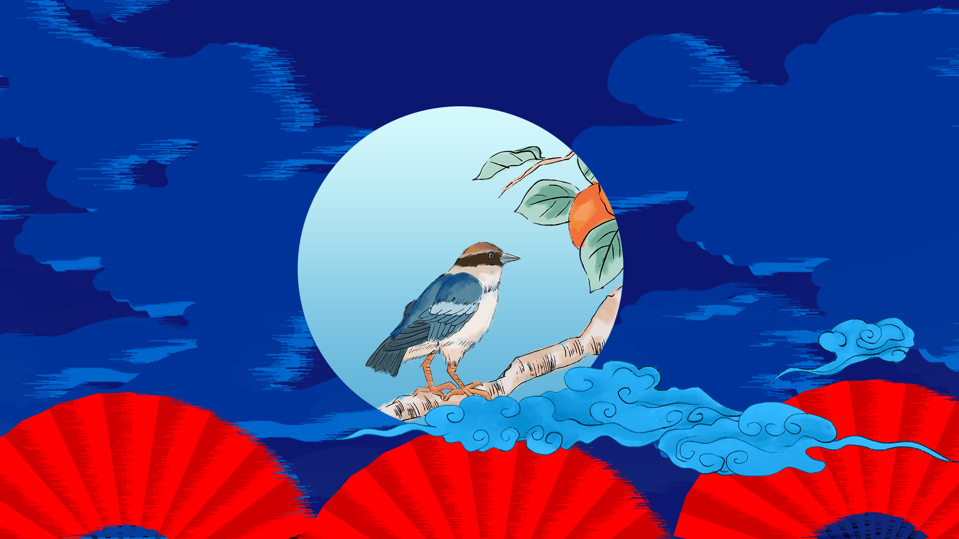 复古国潮花鸟中国风ae模板视频的预览图
