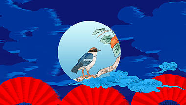 复古国潮花鸟中国风ae模板视频的预览图