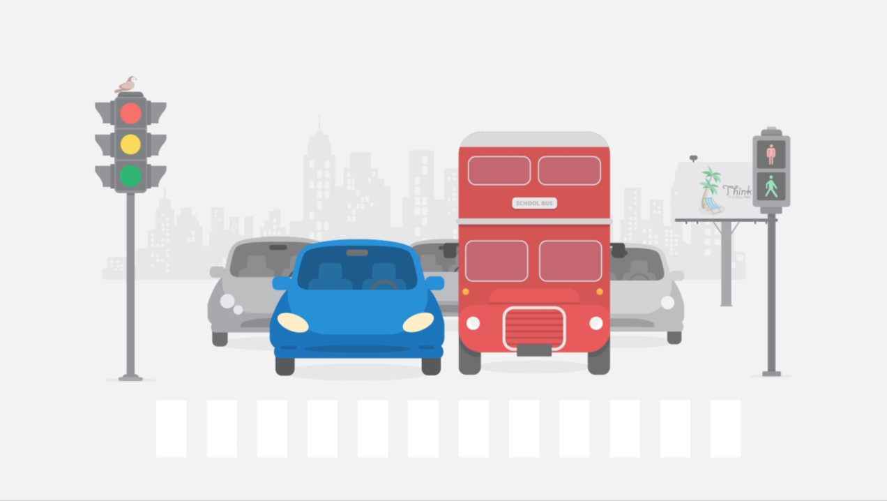 城市红绿灯马路汽车MG场景动画视频的预览图