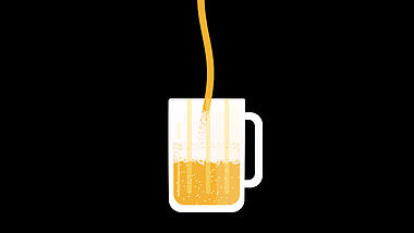 颜色可改往啤酒杯倒入啤酒动画视频的预览图