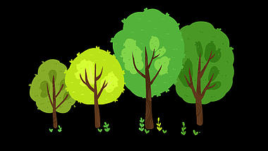 绿色夏季写意树木ae模板视频的预览图