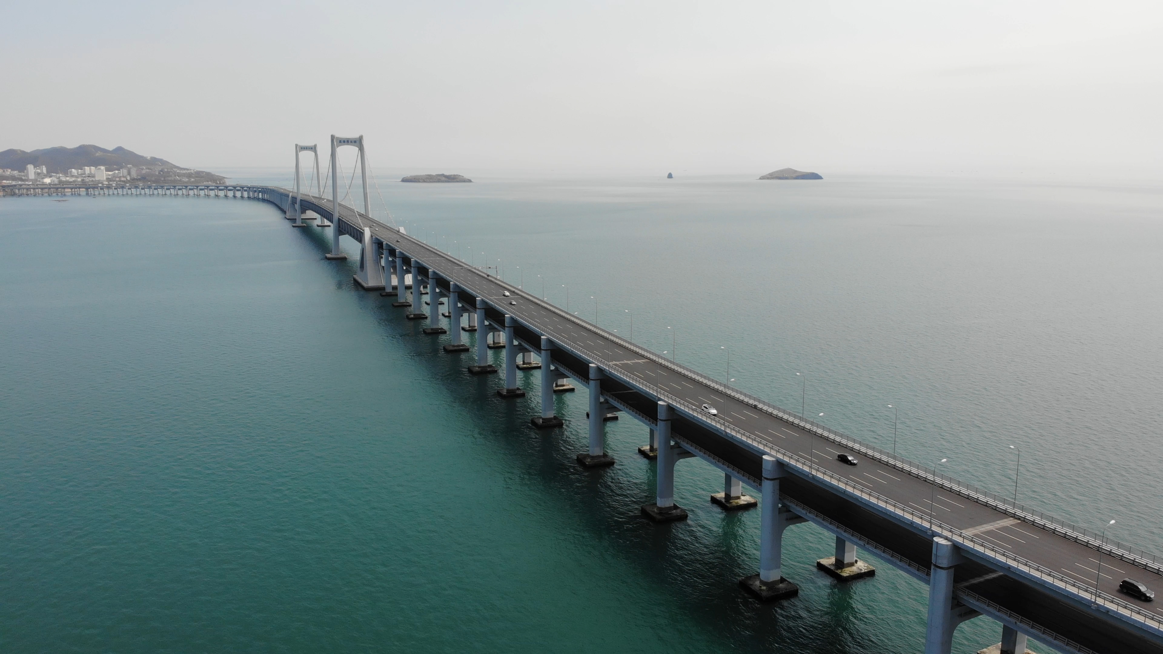 4K超清航拍桥星海湾大桥视频的预览图