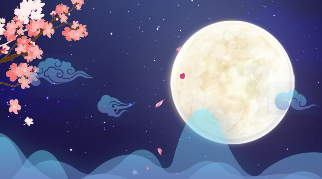 蓝色古风中秋月亮动态背景视频的预览图