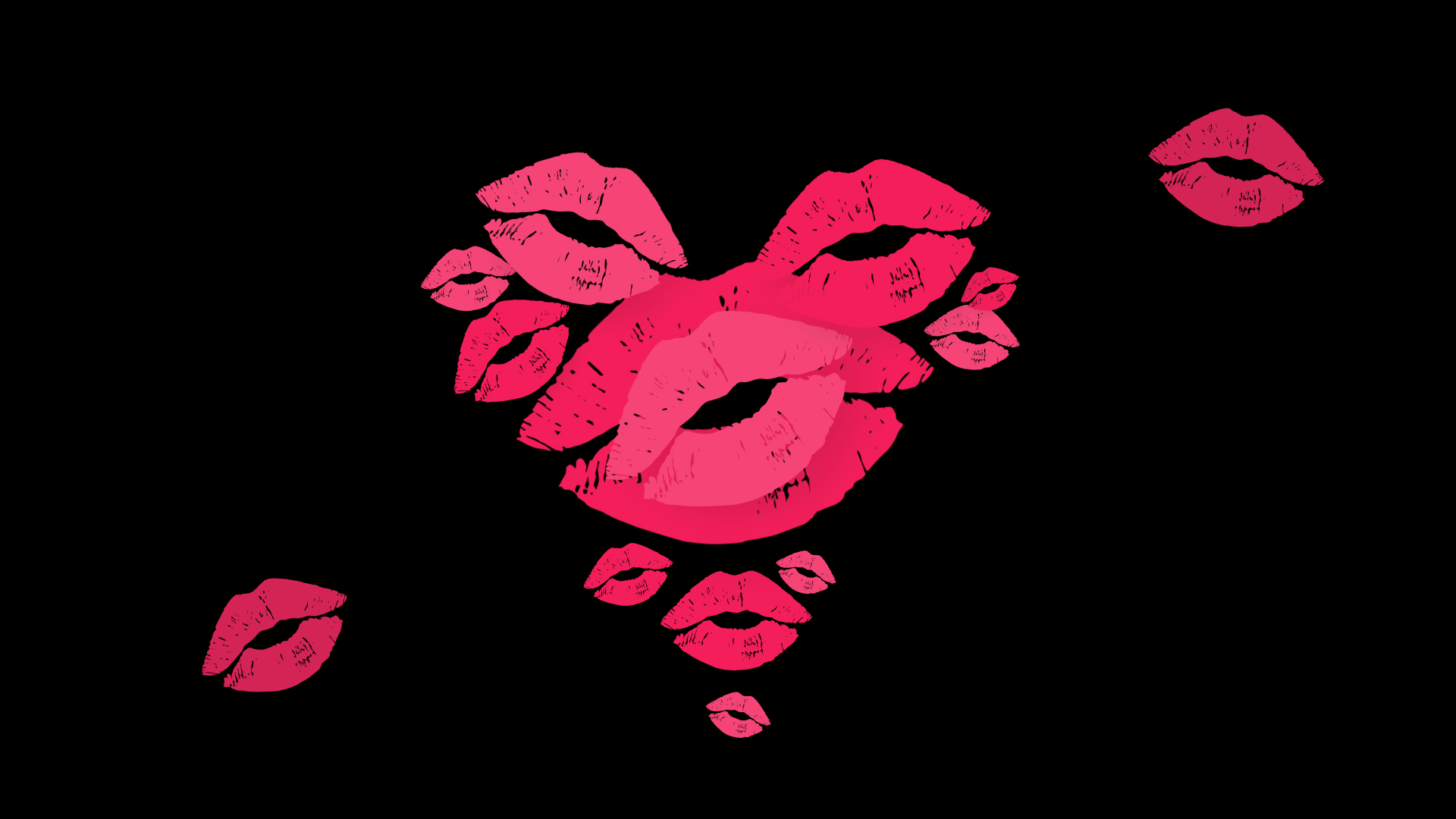 红色嘴唇亲吻综艺爱情表情动画透明通道视频的预览图