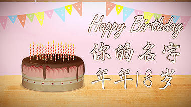 三维蛋糕生日祝福小视频视频的预览图