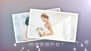 梦幻粉色系情侣相册幻灯片视频PR模板视频的预览图