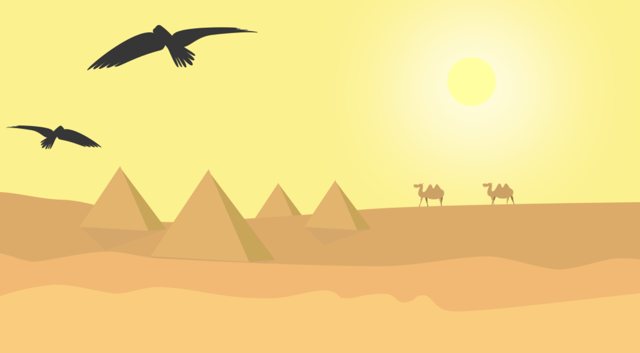 MG动画沙漠中的骆驼动态背景视频的预览图