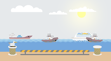 MG动画海面上军舰动态背景视频的预览图