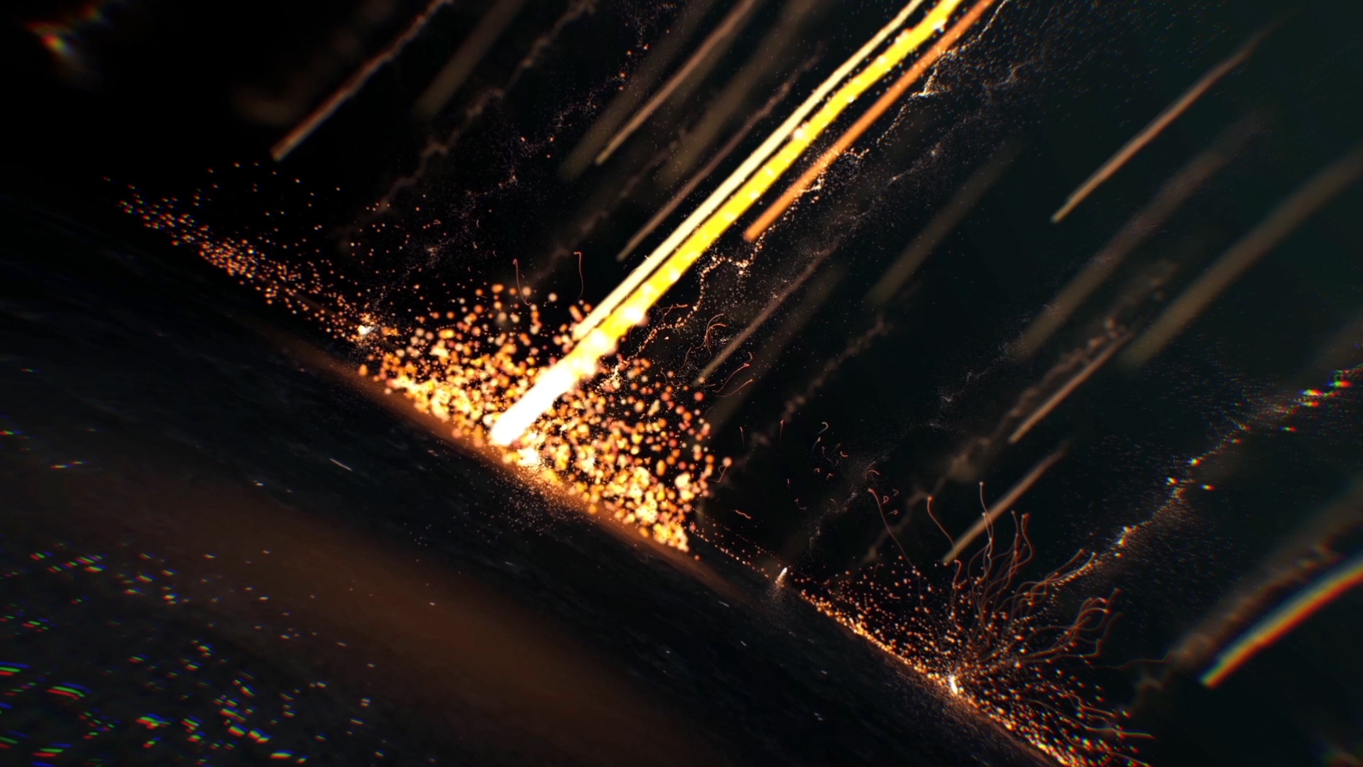 大气金色粒子光束撞击地面LOGO演绎视频的预览图