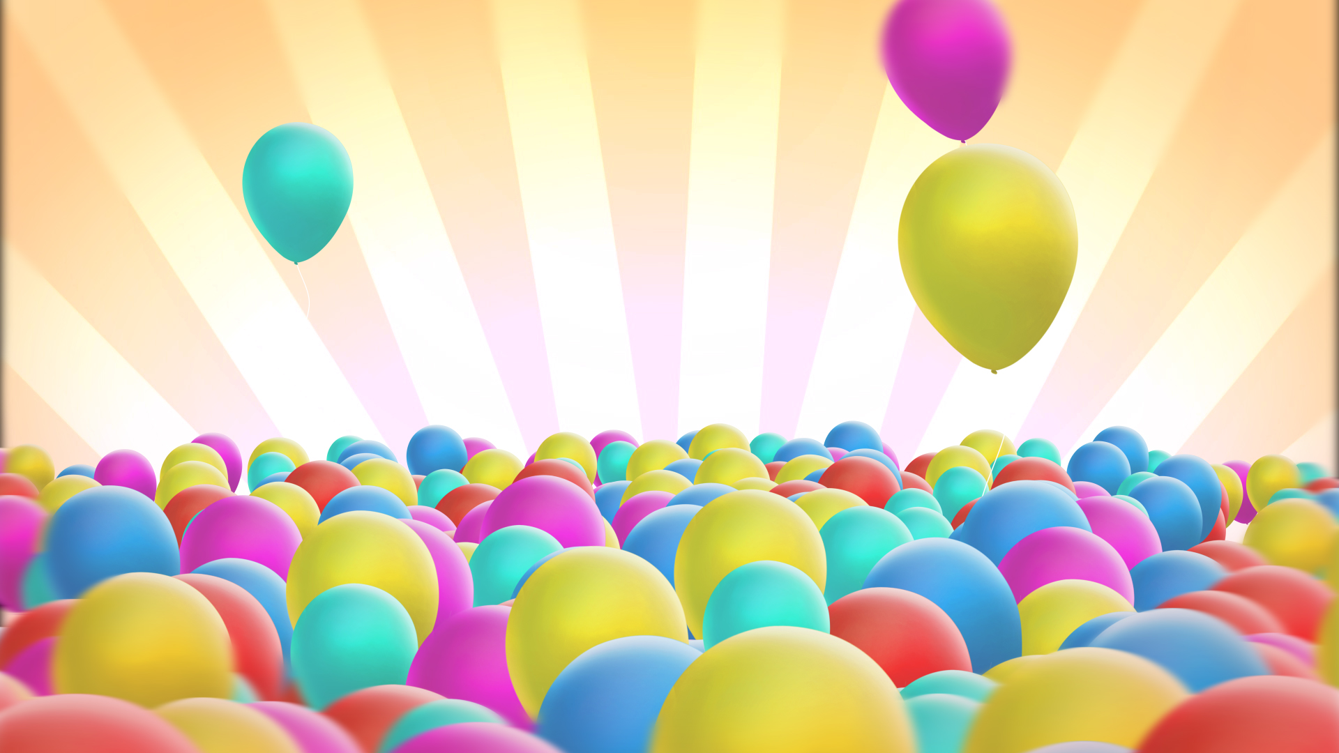 喜庆卡通多彩气球上升背景视频视频的预览图