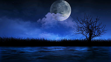 夜晚月亮夜景ae模板视频的预览图