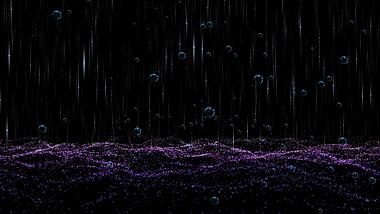 紫色粒子穿越气泡雨舞台背景视频视频的预览图