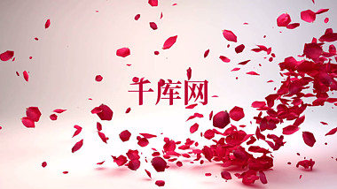 浪漫红色花瓣飘落会声会影片头模板视频的预览图
