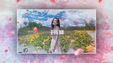 水墨浪漫婚礼爱情花瓣飘落相册模板视频的预览图