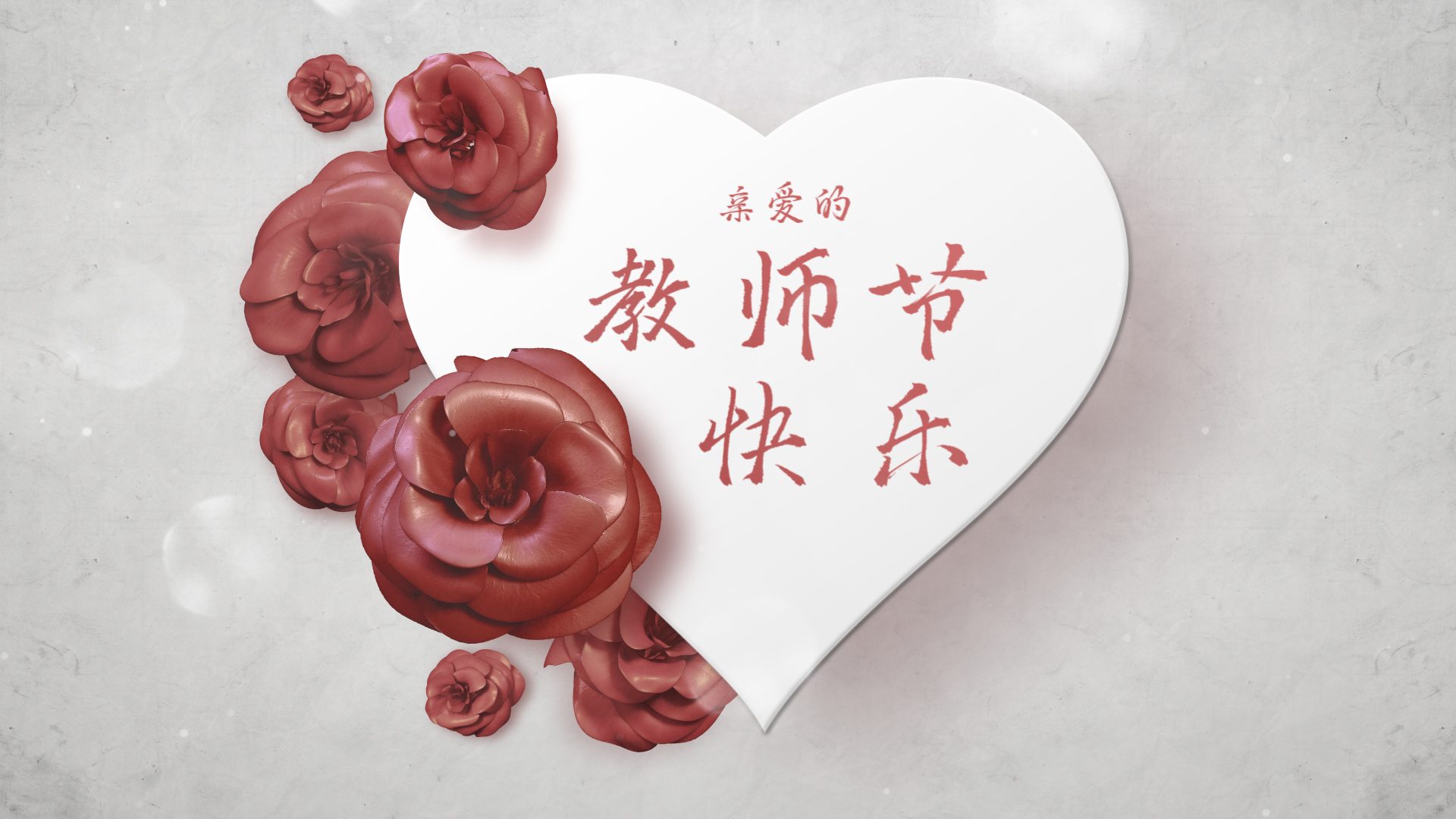 唯美玫瑰花瓣爱心教师节感恩祝福ae模板视频的预览图