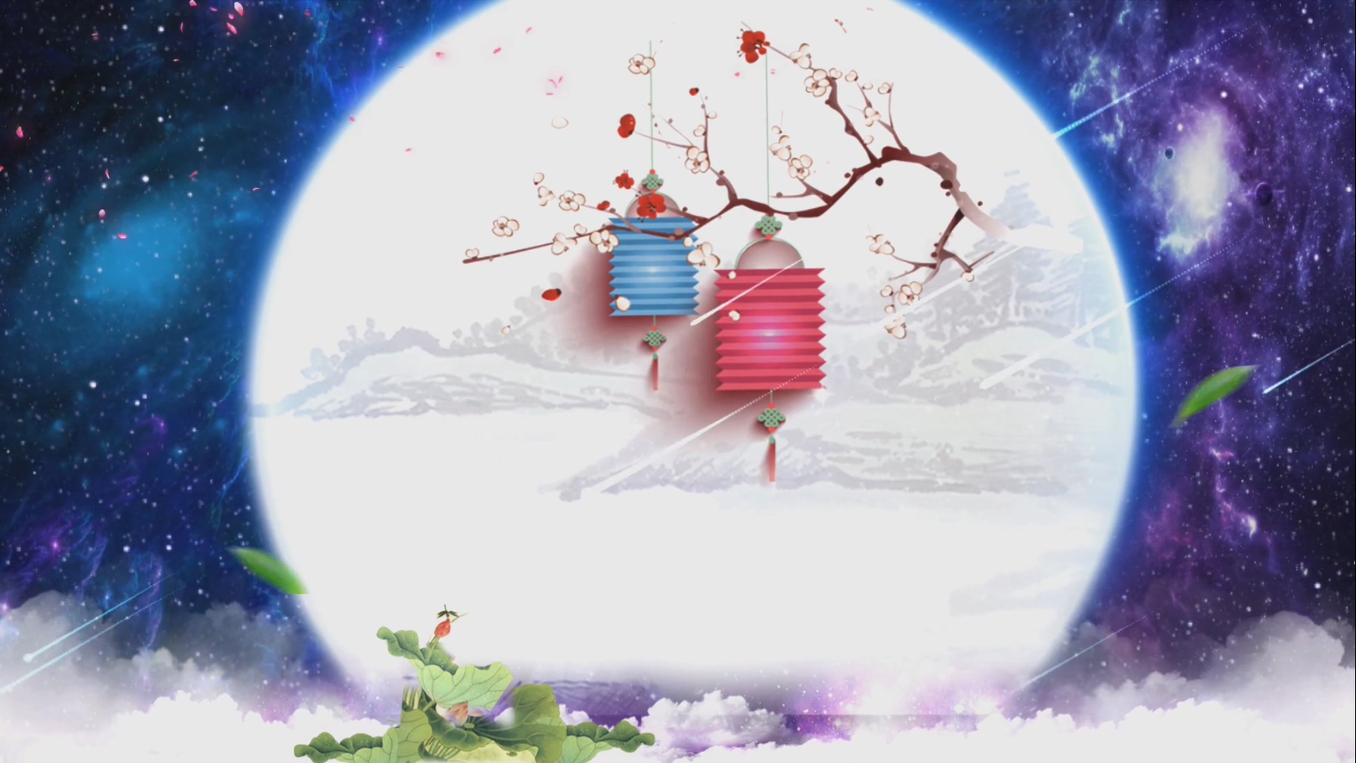 唯美月圆中秋节动态背景素材视频的预览图