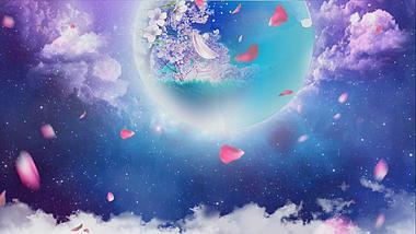 梦幻中秋大气月圆舞台背景视频素材视频的预览图