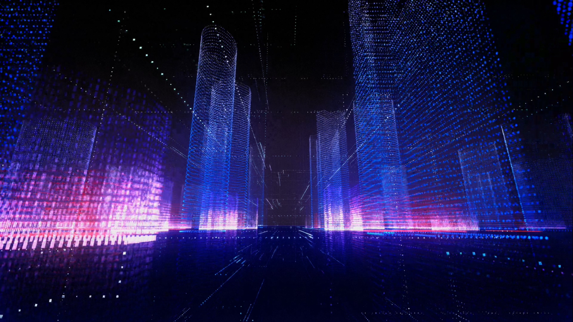 三维科技城市建筑无限循环视频素材视频的预览图