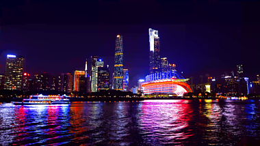 4K珠江新城夜景风光视频的预览图