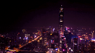 4k航拍深圳平安大厦夜景视频的预览图