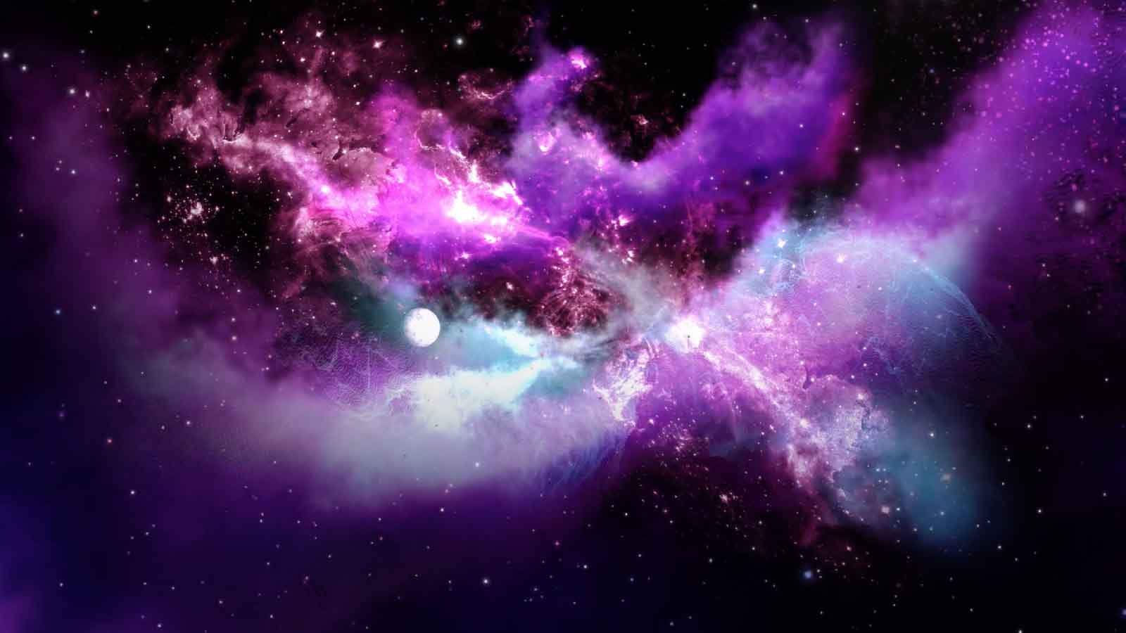 紫色蓝色星空星球酷炫视频视频的预览图