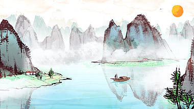 原创中国古风背景展示AE模板视频的预览图