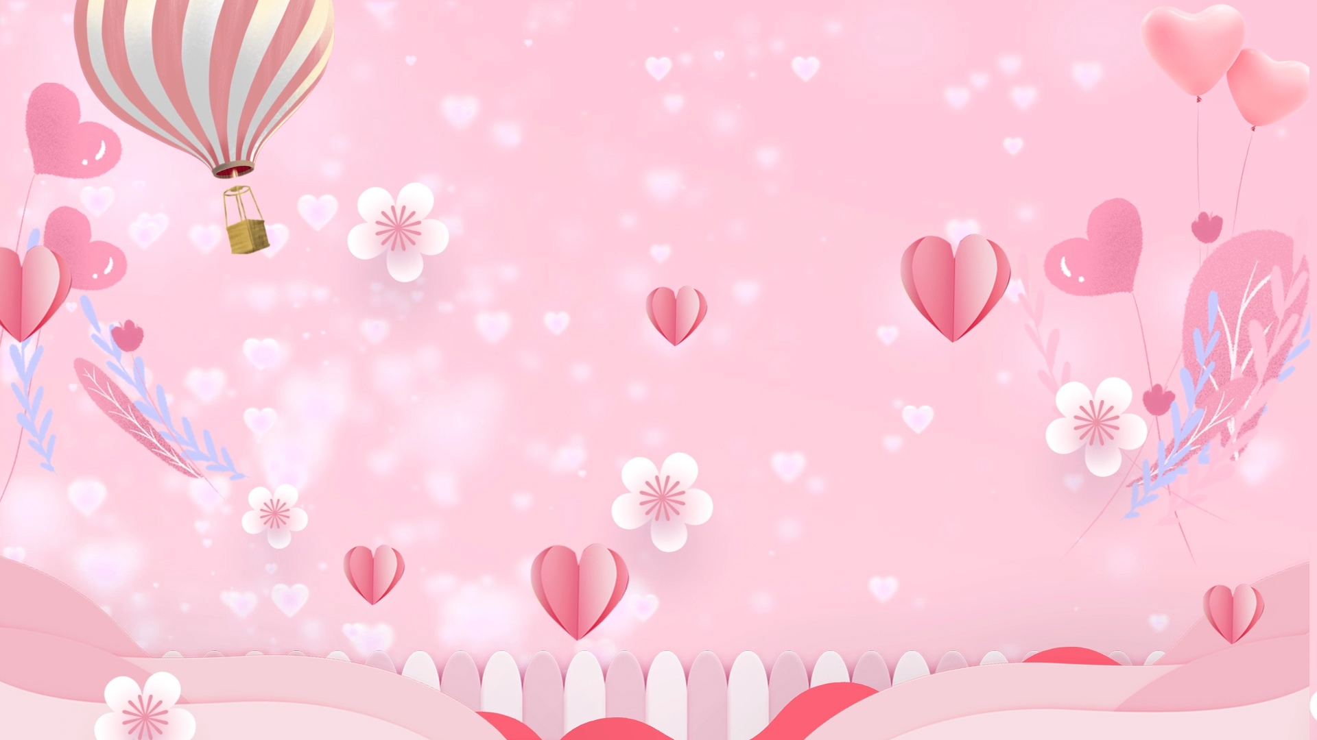 原创浪漫粉色温馨婚礼背景展示AE模板视频的预览图
