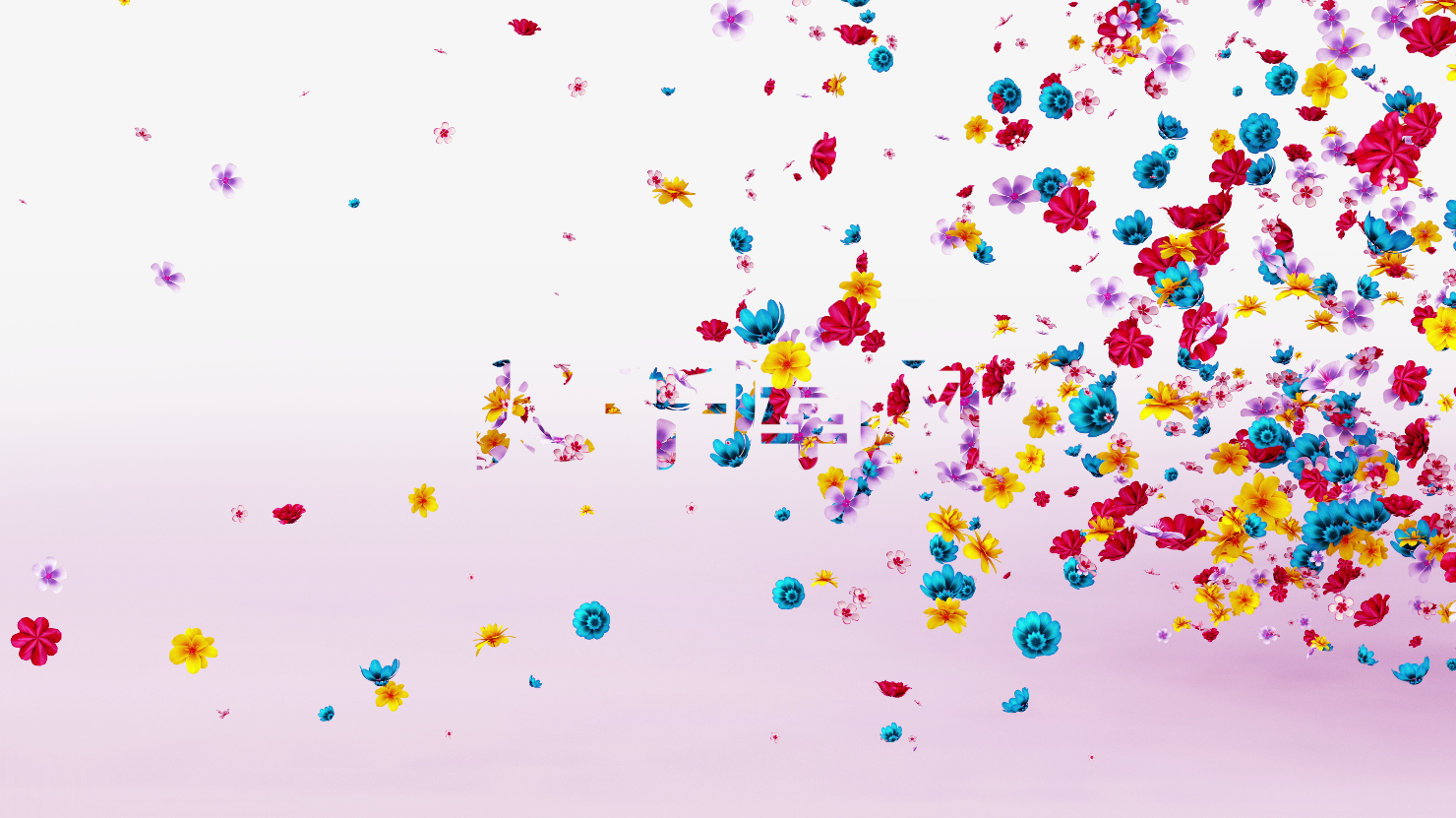 五彩花朵飞散品牌LOGO片头PR模板视频的预览图