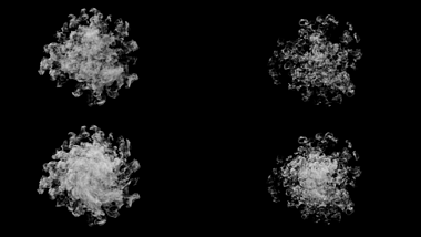 4款不同形状的免抠烟雾爆炸后期展示视频的预览图