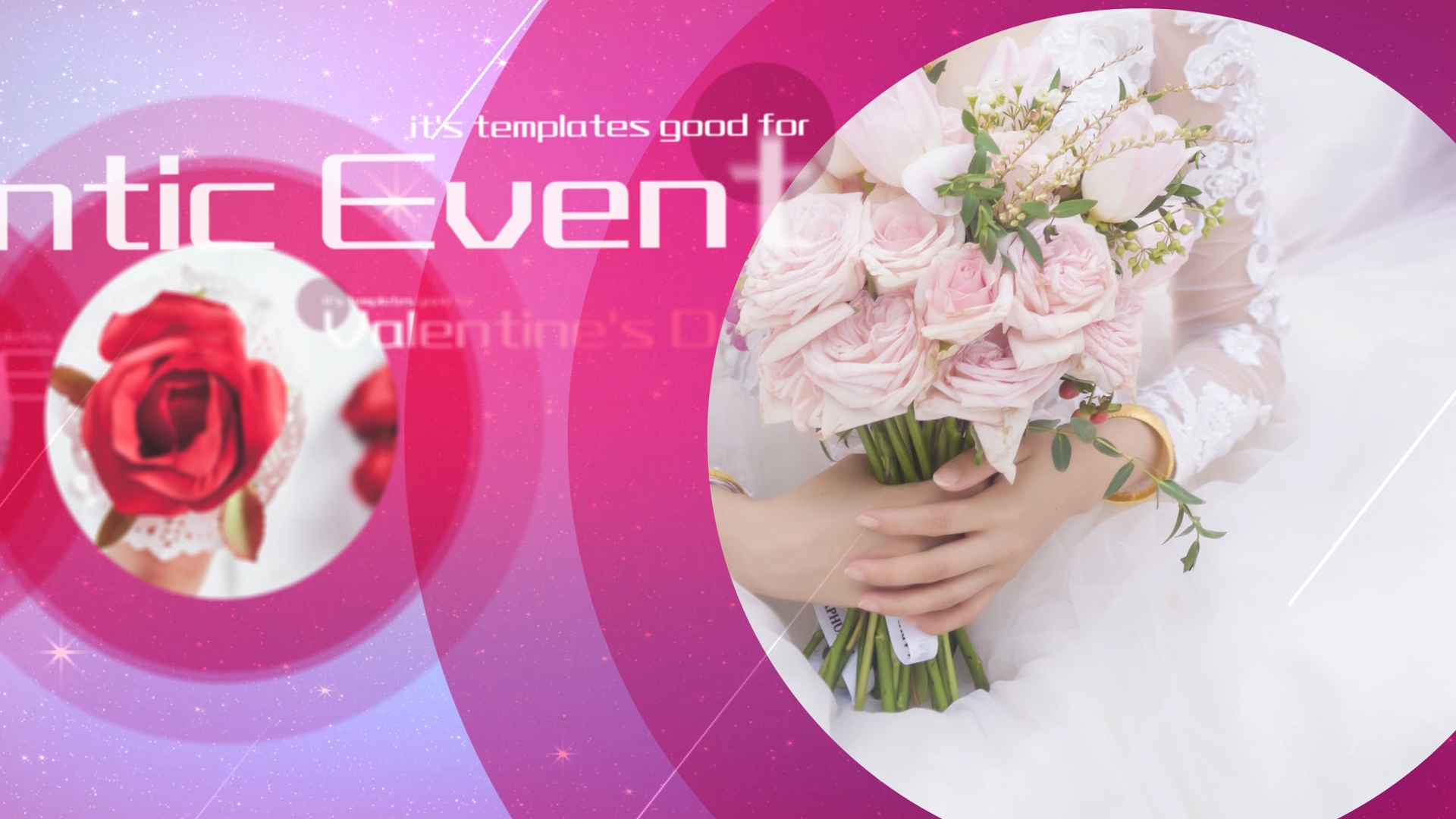 浪漫唯美婚礼写真展示AE模板视频的预览图