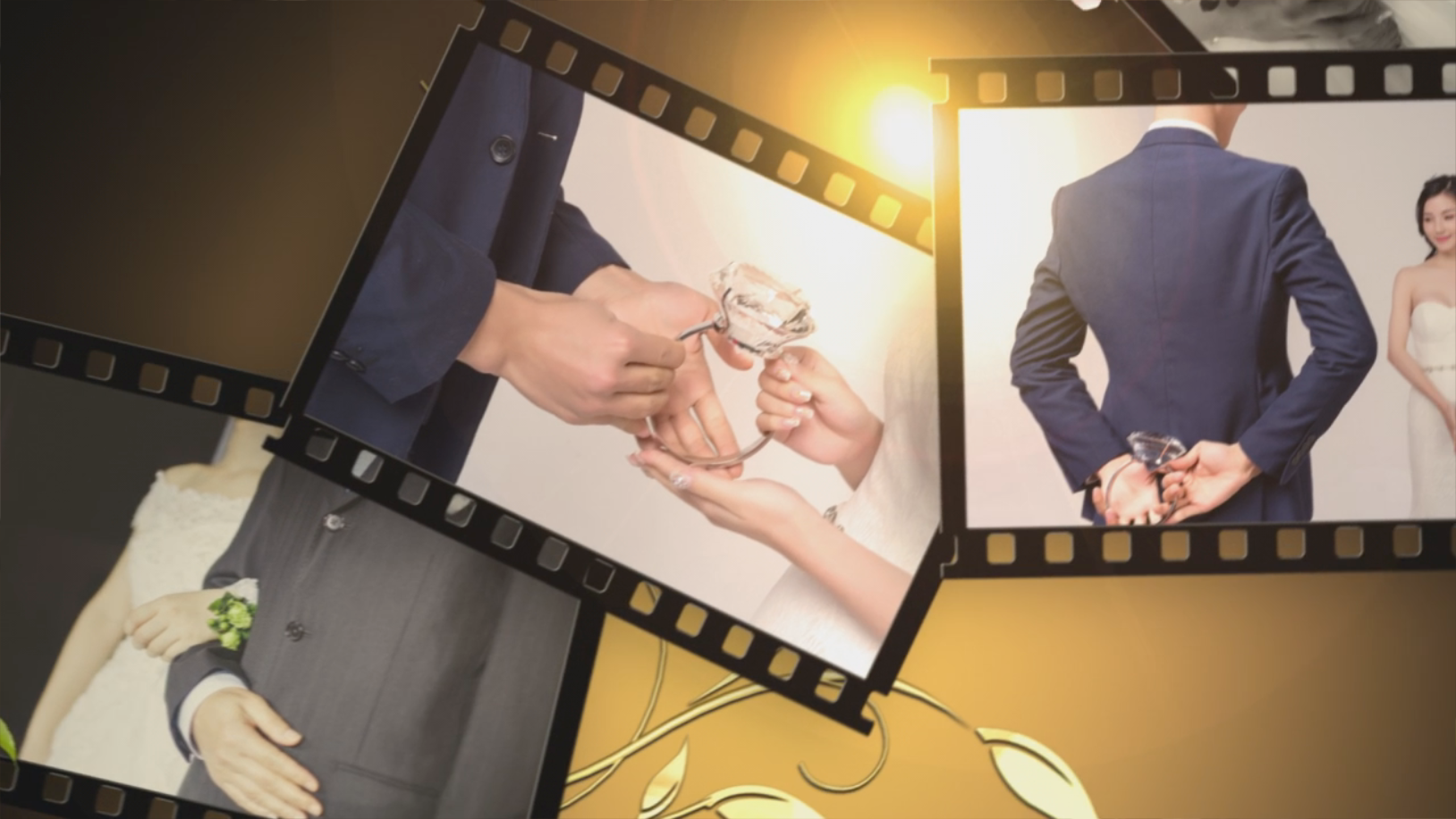 电影片段的图文相册婚礼庆祝纪念展示视频的预览图