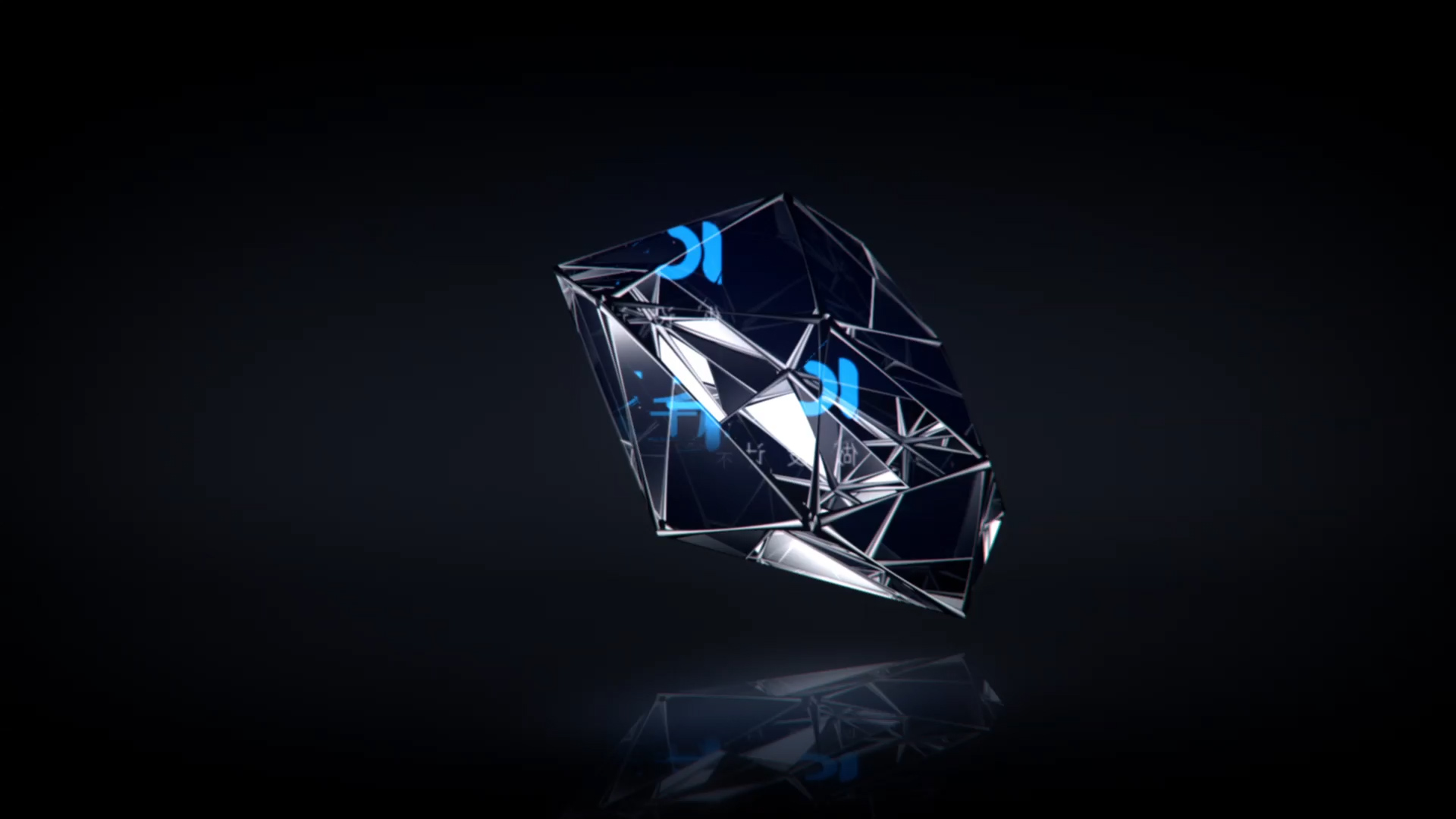 玻璃多边形晶体展开时尚logo开场片头片尾模板视频的预览图