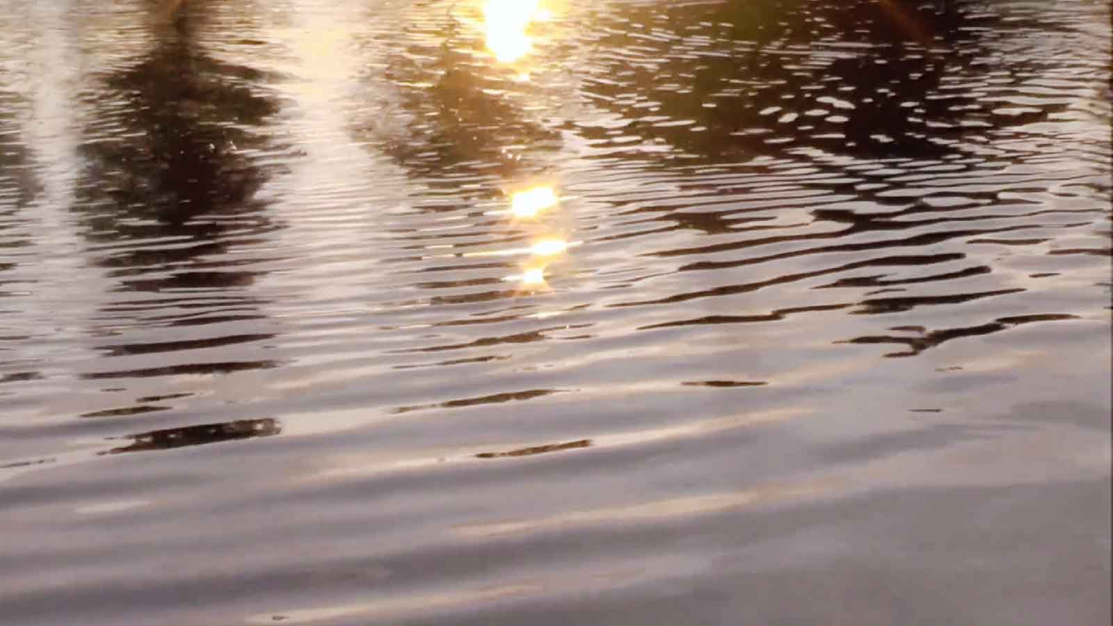 1080P傍晚黄昏河水溪流波光粼粼高清视频视频的预览图
